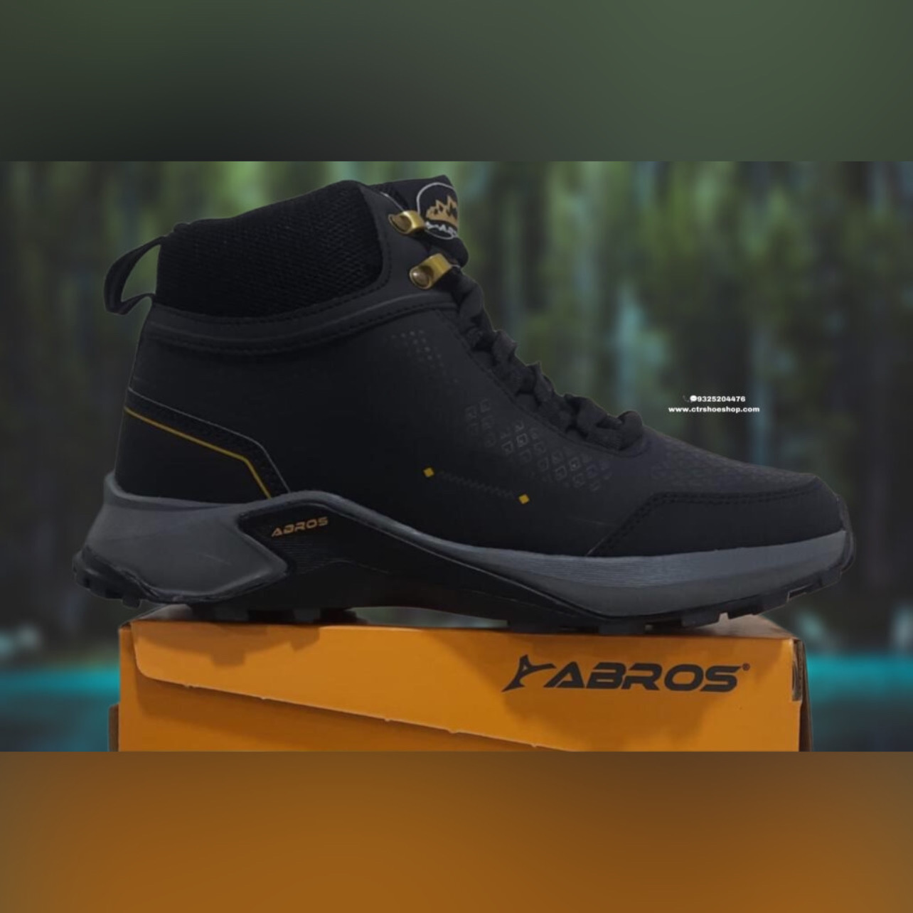 Abros Black high ankle Most Light weight Mountain climbing Hiking shoe(black)