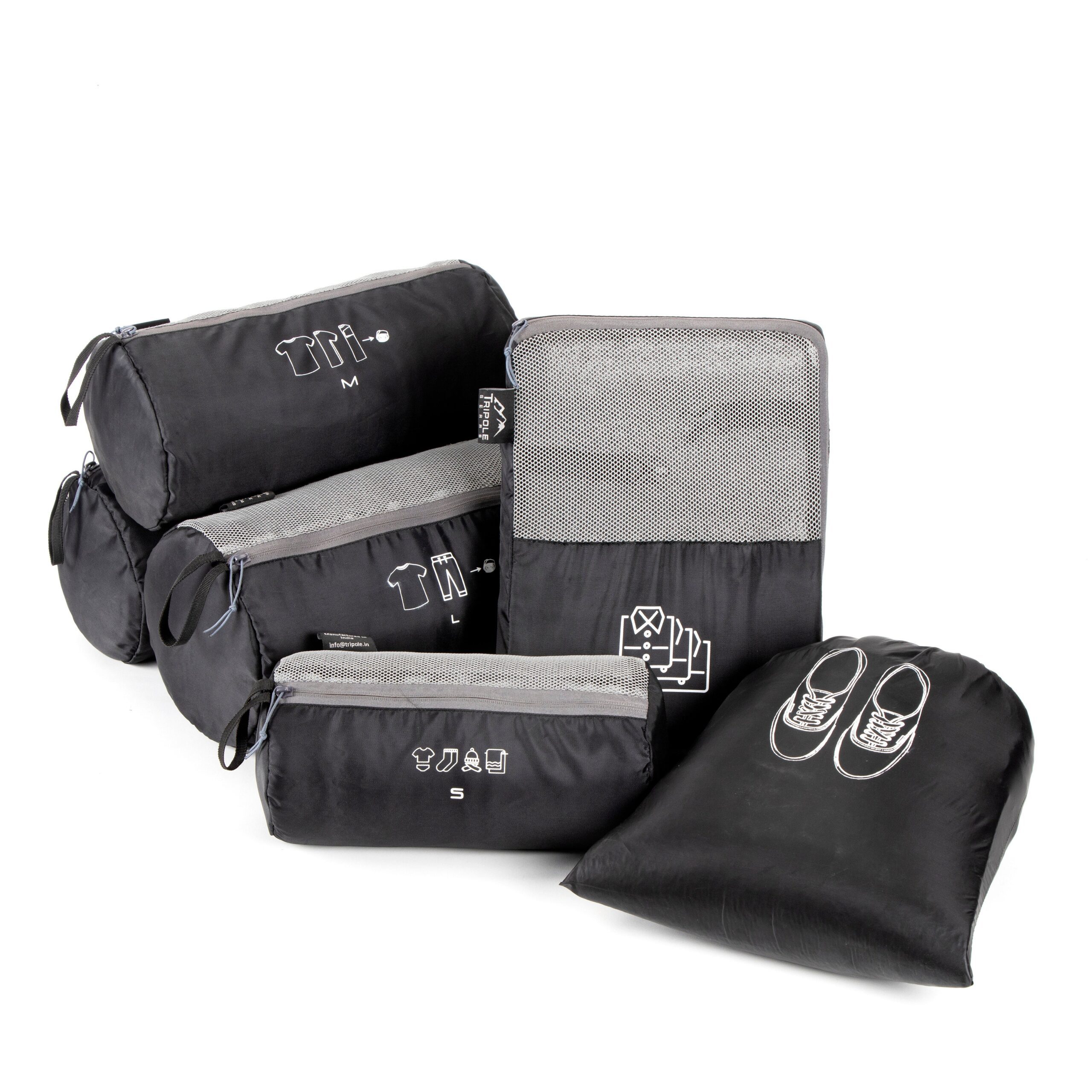 Tripole Organizer Packs – Cylindrical Shaped & Shirt Organizer- Set of 6