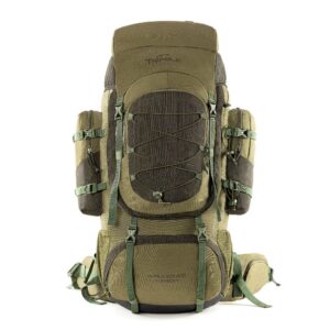 Tripole Walker Pro 60L Trekking Rucksack Backpack with Metal Frame & Rain Cover | Front Opening, Laptop Sleeve | Travel & Hiking Bag for Men & Women – Olive Green